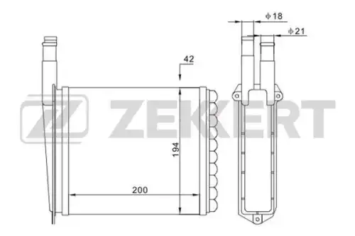 Радиатор печки ZEKKERT MK5111