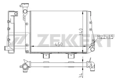 Радиатор системы охлаждения двигателя ZEKKERT MK1502