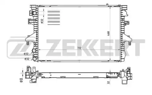 Радиатор системы охлаждения двигателя ZEKKERT MK1454