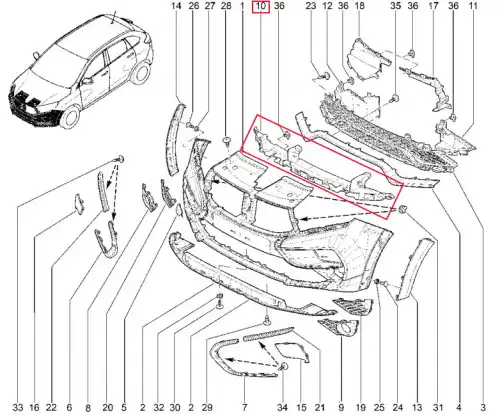 Усилитель бампера LADA 8450021108