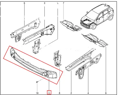 Усилитель бампера LADA 8450106352