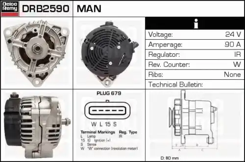 Генератор DELCO REMY DRB2590
