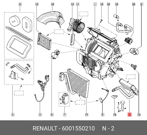 Радиатор печки RENAULT 6001550210