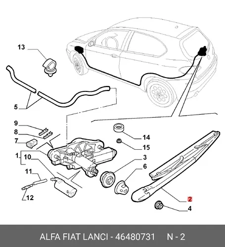 Рычаг стеклоочистителя 46480731 ALFA ROMEO