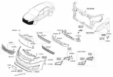 Молдинг бампера левый 86563-4C500 KIA