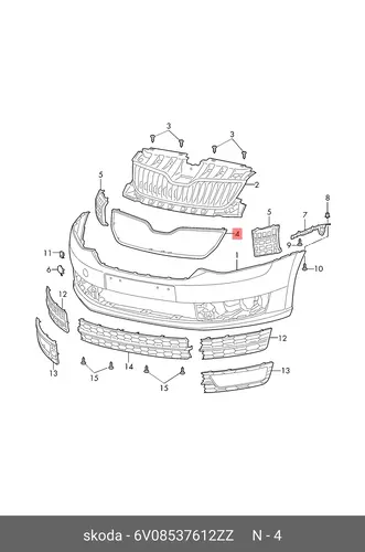 Рама решетки 6V08537612ZZ VAG