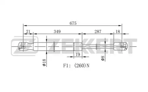 Амортизатор капота ZEKKERT GF1827
