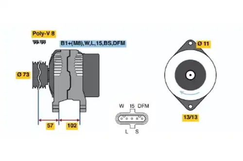 Генератор BOSCH 0 124 655 019