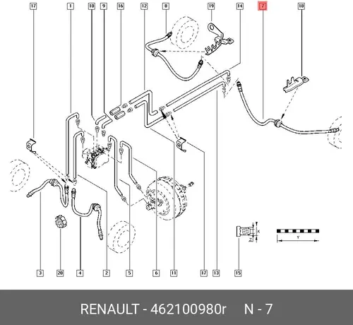 ШЛАНГ ТОРМОЗНОЙ 462100980R RENAULT