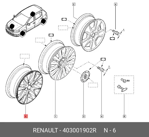 диск колеса!литой\RENAULT 403001902R