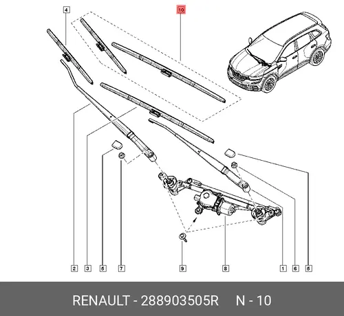 Щетка стеклоочистителя 288903505R RENAULT
