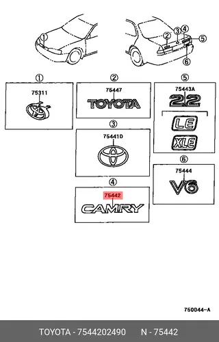 ЭМБЛЕМА 7544202490 TOYOTA / LEXUS