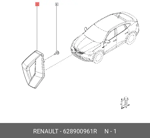 628900961R ЭМБЛЕМА ПЕР RENAULT