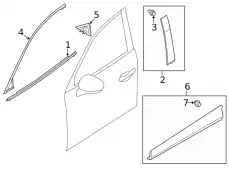 MOULD(L),FRT.SASH'A' KB7W50985M MAZDA