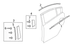 MOULD(L),RR.SASH'A' GBEF50995 MAZDA