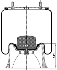 Пневмоподушка TOPCOVER T0070-4022V3