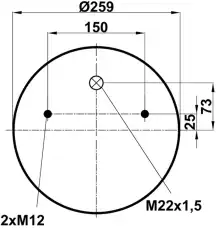 Пневмоподушка TOPCOVER T0070-4022V3
