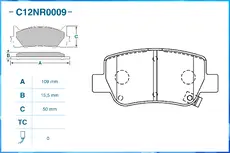 Тормозные колодки дисковые CWORKS C12NR0009