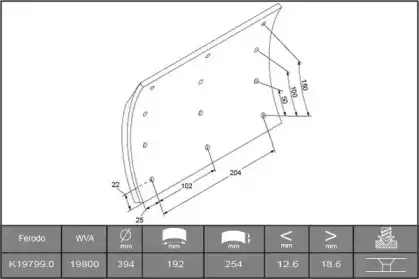 Комплект тормозных башмаков B2095932 ABEX