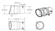  НАСАДКА НА ГЛУШИТЕЛЬ 63Х120Х63ММ ХРОМ A0701002 ARNEZI