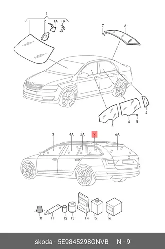 Стекло боковое (непо 5E9845298GNVB VAG
