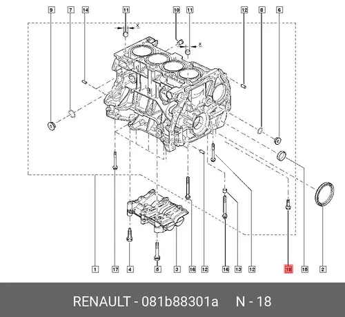 081B88301A VIS RENAULT