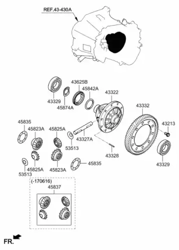 h gear-differential side 4582339040 HYUNDAI