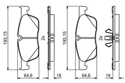 Тормозные колодки дисковые BOSCH 986494831