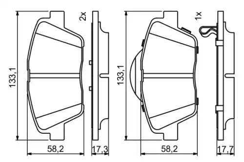 КОЛОДКИ HAMULC. KIA OPTIMA 12- PRZOD 986494755 BOSCH