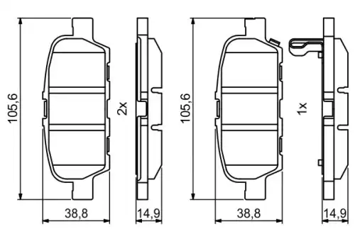 Тормозные колодки дисковые BOSCH 986494857