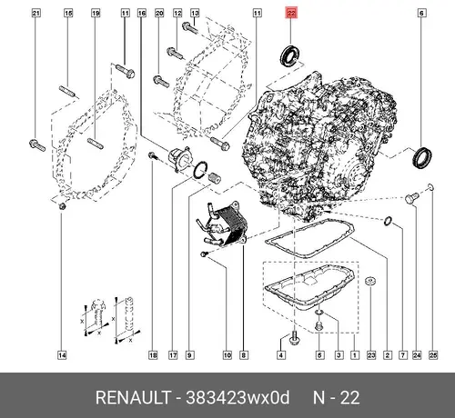 383423WX0D САЛЬНИК ДИФФЕРЕНЦИАЛА RENAULT