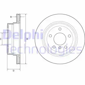 Тормозной диск DELPHI BG4946C вентилируемый , задняя ось