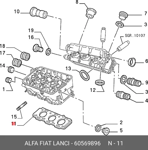 Прокладка ГБЦ LANCIA 60569896