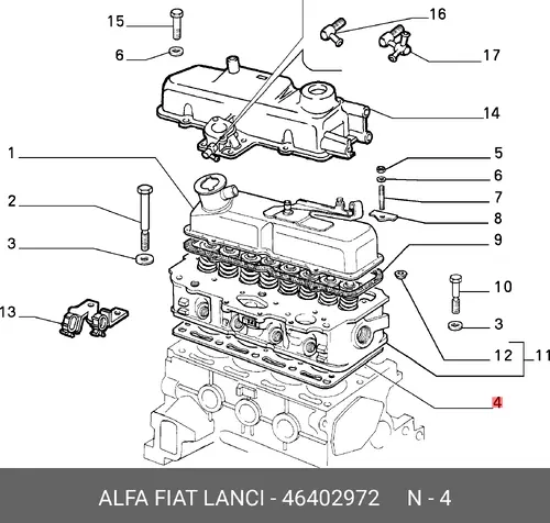 Прокладка ГБЦ LANCIA 46402972