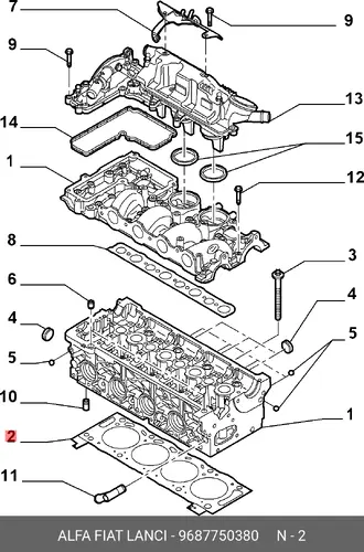 Прокладка ГБЦ LANCIA 9687750380