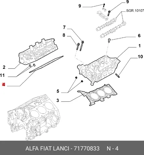 Прокладка ГБЦ LANCIA 71770833
