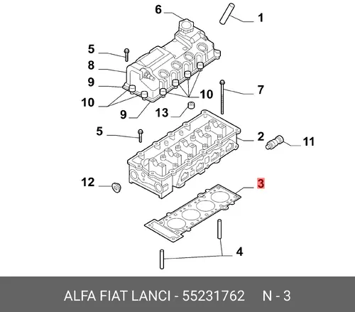 Прокладка ГБЦ LANCIA 55231762