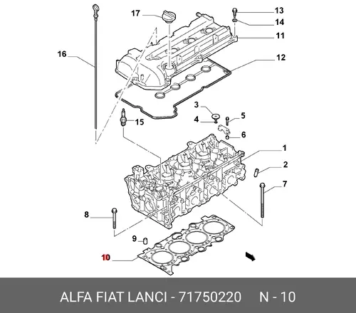 Прокладка ГБЦ LANCIA 71750220