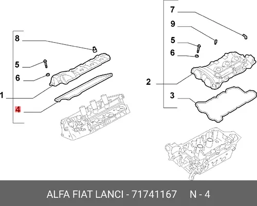 Прокладка ГБЦ LANCIA 71741167