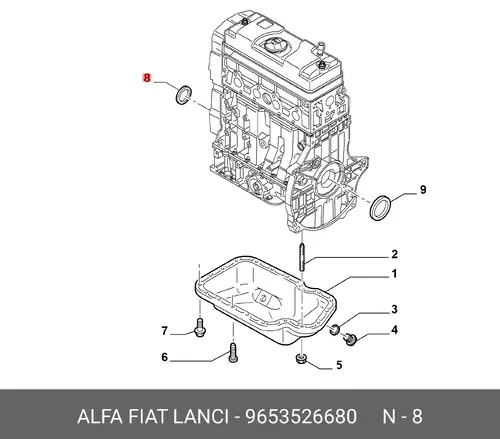 Сальник вала 9653526680 LANCIA