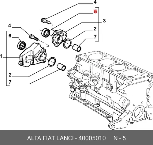 Сальник вала 40005010 LANCIA