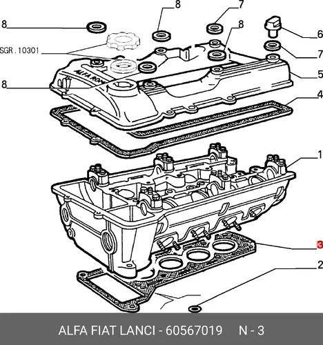 Прокладка ГБЦ LANCIA 60567019