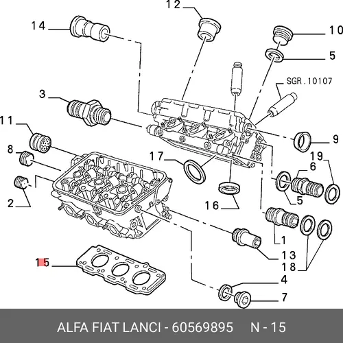 Прокладка ГБЦ LANCIA 60569895