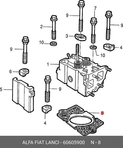 Прокладка ГБЦ LANCIA 60605900