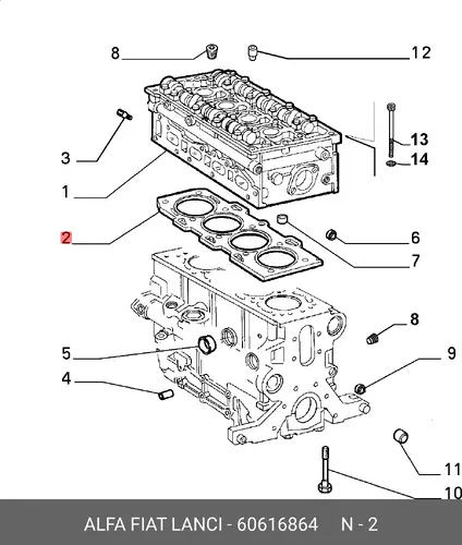 Прокладка ГБЦ LANCIA 60616864