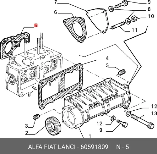 Прокладка ГБЦ LANCIA 60591809