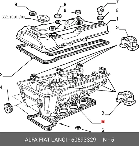 Прокладка ГБЦ LANCIA 60593329