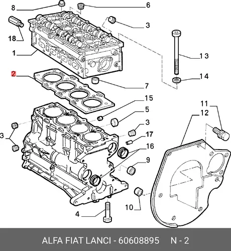 Прокладка ГБЦ LANCIA 60608895
