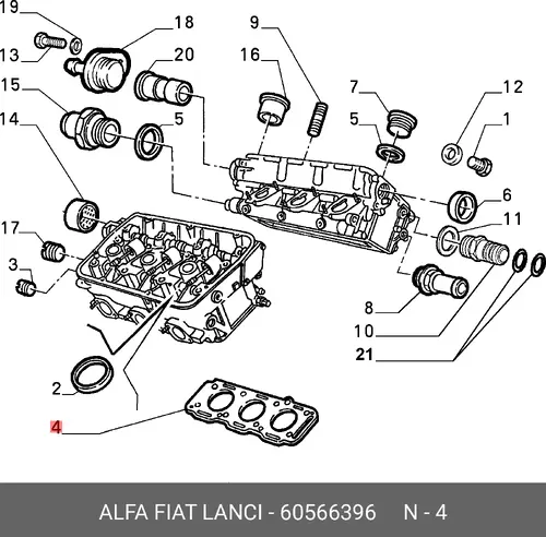 Прокладка ГБЦ LANCIA 60566396
