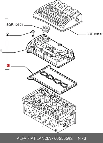 Прокладка ГБЦ LANCIA 60655592